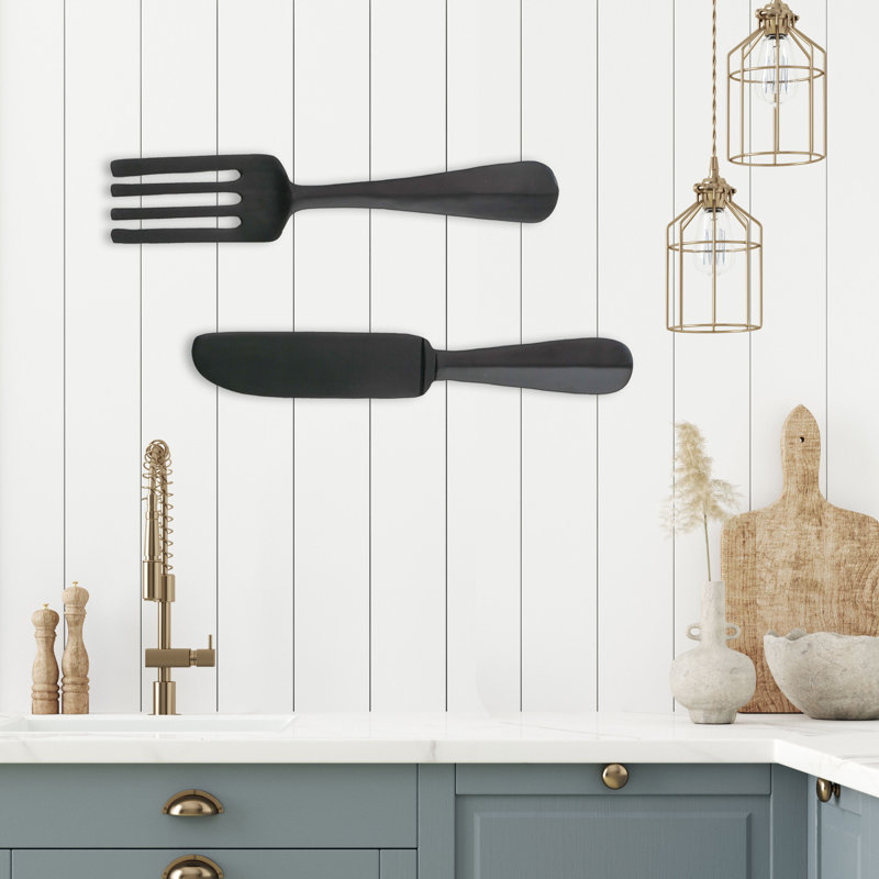 Red Barrel Studio® 2 Piece Kitchen Knife and Fork Wall Décor Set